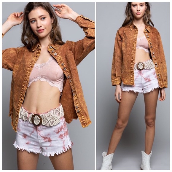 POL Vintage Wash Denim Twill Jacket - Picture 9 of 14